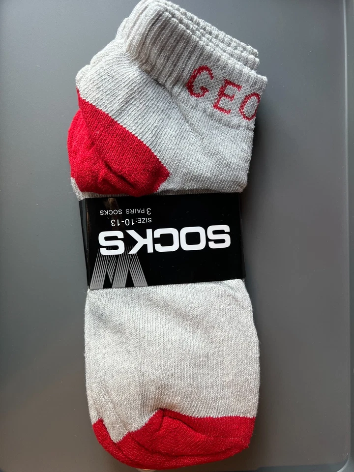 Georgia Bulldogs 3 Pack  Mens Socks, Size 10-13, Pick Color - Image 2 of 3