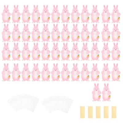 50x Easter Gift Bags Storage Pouch Organiser Case Party Supplies with Paper Card