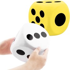 Cotiny 2 Pieces 6 Inches Large Foam Dice Set Giant Soft Color 6