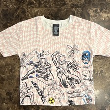 Marvel Boys Avengers Graphic T-Shirt Spider-Man Captain America Size 9/10