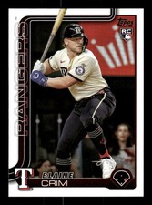 2025 Topps Update #US205 Blaine Crim Rookie Texas Rangers