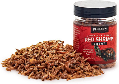 Flukers Sun Dried Red Shrimp Turtle Fish Treat High Protein 0.6oz