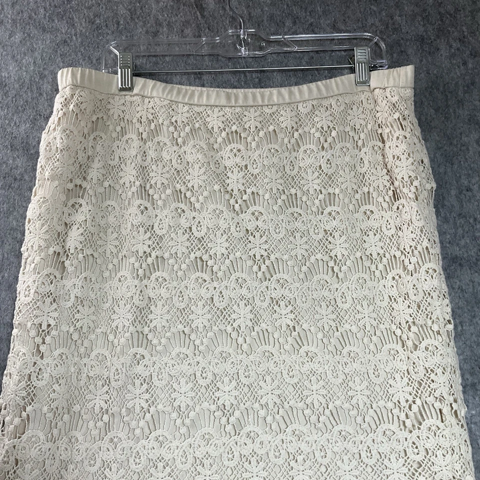 Falda Cato Mujer Extra Grande Crema Crochet Encaje Pull On Midi Cottage Boho Foto 3 de 4