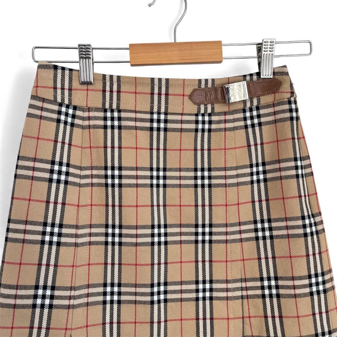 Burberry Blue Label Nova Check Knee-Length Skirt Beige 36/S(US:XS) 116273c thumbnail 3