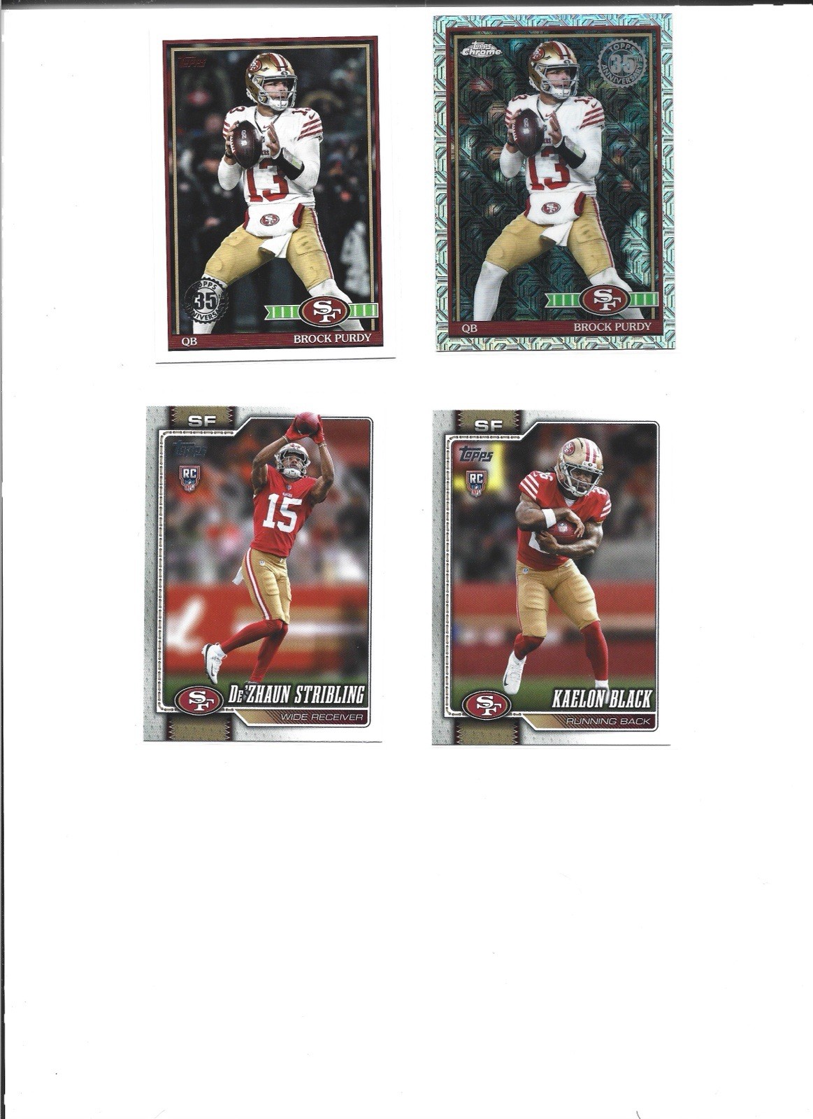 2026 Topps 49ers Brock Purdy 35th Mojo + 2 Rookie Card Lot