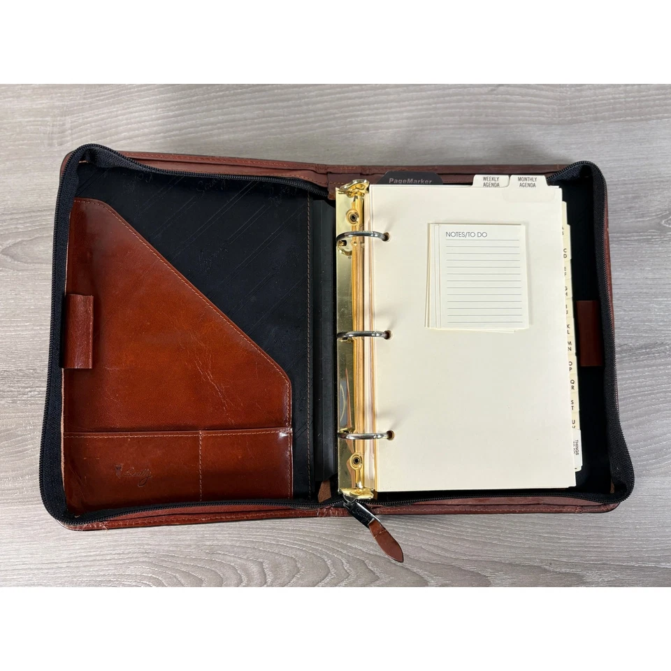 Planificador de cuero Scully vintage “LC” en cubierta frontal - Rellenos originales mapas interiores Foto 4 de 4