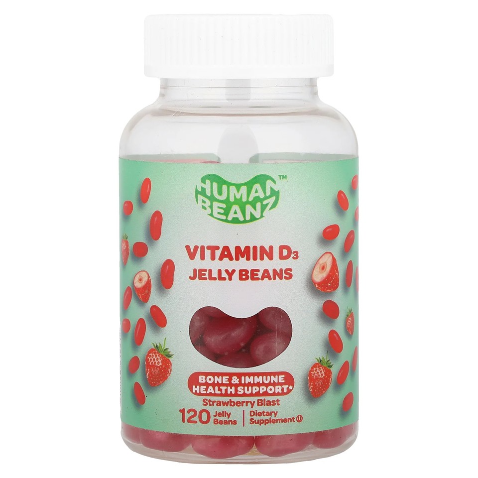 Vitamin D3 Jelly Beans, Strawberry Blast, 120 Jelly Beans