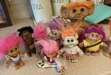 Bundle Of  10 Vintage Trolls. Dam, Uneeda, Russ, ITB