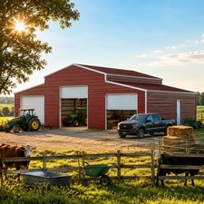 42x30FT Metal Garage Outdoor Storage Shed Heavy Duty Galvanized Steel Barn Farm