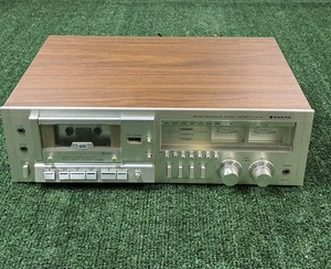 Sanyo RD 5370 Tape coder Stereo Cassette Deck Rare Vintage Silver & Wood Grain