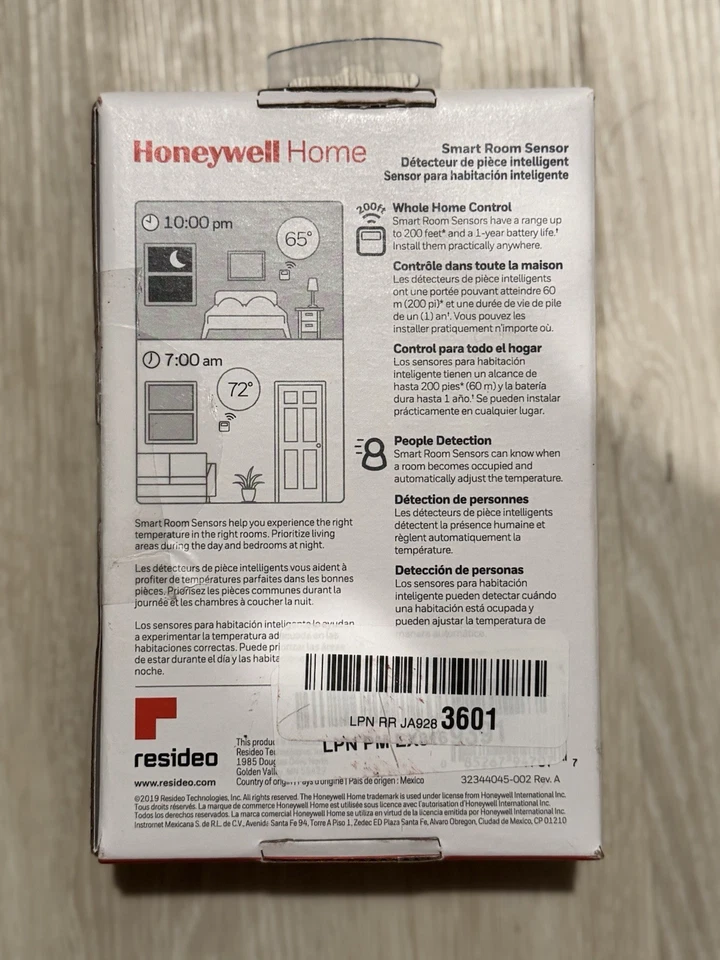 Termostato de color inteligente Honeywell Home SELLADO DE FÁBRICA + 2 sensores de habitación inteligentes  Foto 2 de 4