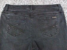 Chico's So Slimming Straight Jeans Womens 1.5 Short Black Mid Rise Stretch 32x28