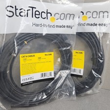 StarTech 30ft Lot of 2 Cat6 Ethernet Patch Cable Black Snagless RJ45 N6PATCH30BK