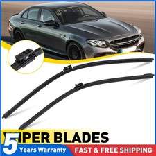 Front Windscreen 24" 22" Flat Aero Wiper Blades Pair For 16-24 Mercedes E-Class
