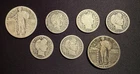 90% Silver $1.00 Face Coin Lot Standing Liberty Quarters Barber Dimes