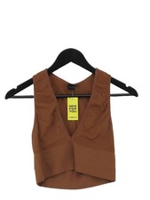 Urban Outfitters Women's Top M Brown Polyamide with Elastane Cropped