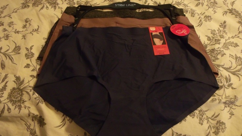 3-Navy/Gray/Dark Mauve STRM Line571128 Microfiber Brief Panties *NEW* L 7 $35