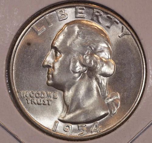 1954 S Washington Silver Quarter GEM+ BU LUSTER ! 54S700