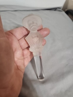 JACK DANIELS BOTTLE STOPPER FROSTED CRYSTAL BUST 2004 LIMITED EDITION  *NO BOX*