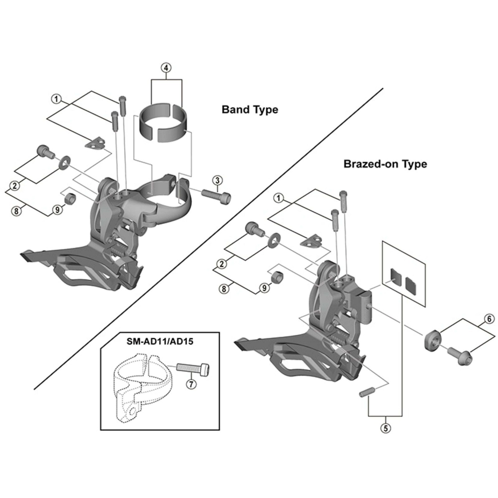 Shimano Spares FD-R3000 clamp band adapter for 31.8 mm