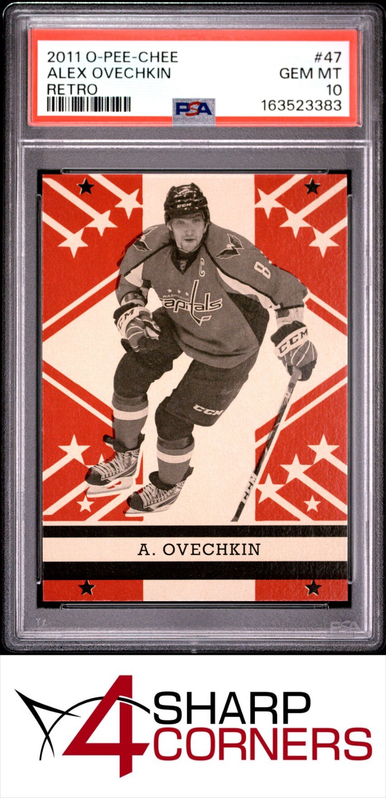 2011 O-PEE-CHEE RETRO #47 ALEX OVECHKIN CAPITALS POP 3 PSA 10