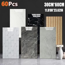 60Pack PVC Self-Adhesive Tiles Wood Marble Effect Kitchen Bathroom Wall Floor UK