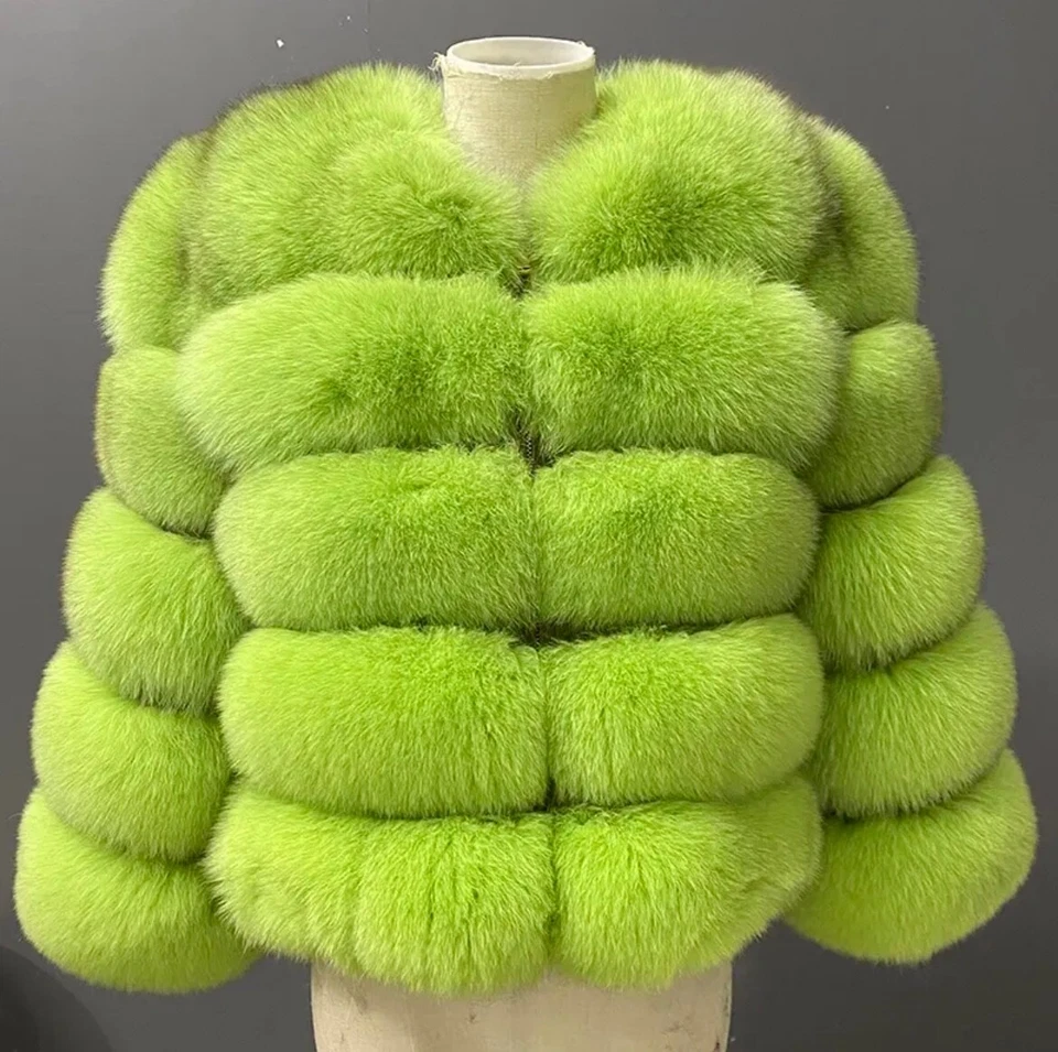 Real Fox Fur jacket Coat Genuine Fur winter jacket Fur clothing ladies winter - Image 4 of 4