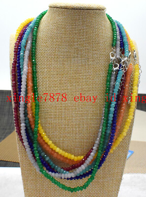 Natural Orange Topaz Rondelle Gemstone Bead Necklace – 20'' Strand, 2x4mm Faceted AAA Grade