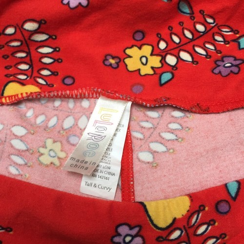 Leggings Lularoe Altos y Curvilíneos Naranja Multicolor Floral - Imagen 10 de 10