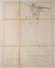 1861 B&W Coast Survey Map Chart Cedar Keys and Approaches, Florida