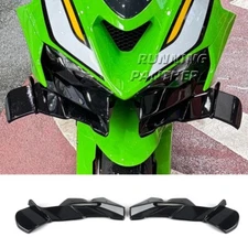 BLACK For Kawasaki ZX-6R Front Lip Spoiler Wing Fairing Downforce Aerodynamics