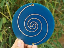 2 Sided Curly Double Spiral Disc, Gold/Copper, Beeswax