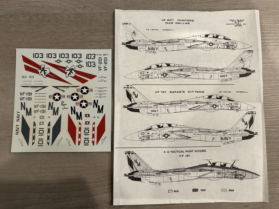 Repli-Scale Decal #5011: F-14 Tomcat VF-191 VF-201 1/48 decal OOP | eBay
