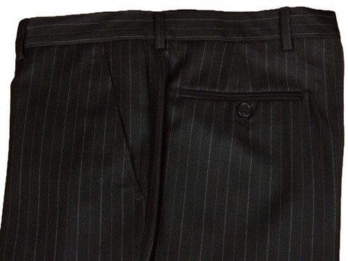 Abito uomo GARWOOD Tg. 54 Pura Lana 120's Marrone Gessato Elegante Completo - Picture 8 of 8
