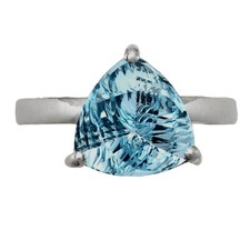 Faceted Trillion Natural Gemstone Ring in 925 Sterling Silver for Women AGR1002