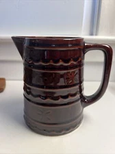 Vintage MAR-CREST Daisy Ovenproof Stoneware Pitcher 1950s Batter Pitcher 1 Quart