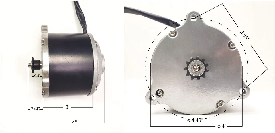 Currie Electric Scooter Motor 900W DC 24V Volt Watt XYD-13 w 11 Tooth #25 Chain - Image 2 of 4