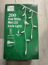 Home Accents Holiday 200-Light Cool White Mini LED Icicle Lights Christmas