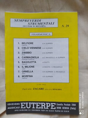 SEMPREVERDI INSTRUMENTALI N° 29 - ALBUM 9 SHEET MUSIC AA.VV. - 1991 - ED. EUTERPE