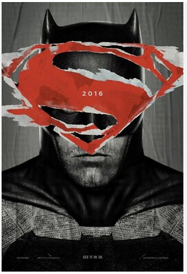 BATMAN VS SUPERMAN 27x40 Studio issued Movie Poster DC Ben Affleck Original (a)