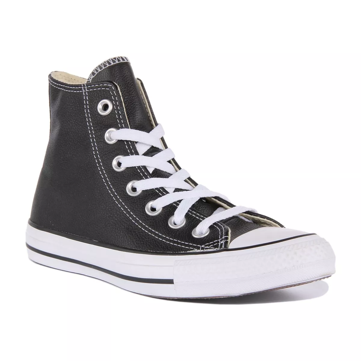 Converse 132170 CtAs Hi Unisex Leather High Top Trainers In Black Size UK 3 12