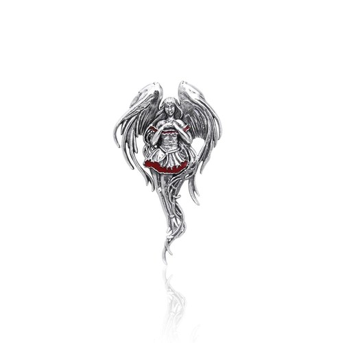 Pendentif Déesse Brigid 925 Argent Massif - Style Païen Wiccan - Pierres Naturelles