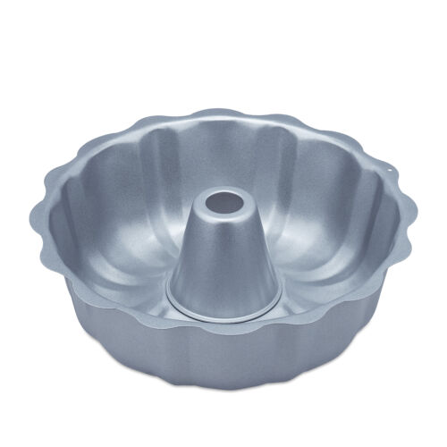 tulband bakvorm 24 cm - staal - ronde cakevorm - tulbandvorm keuken - zilver - Afbeelding 1 van 8
