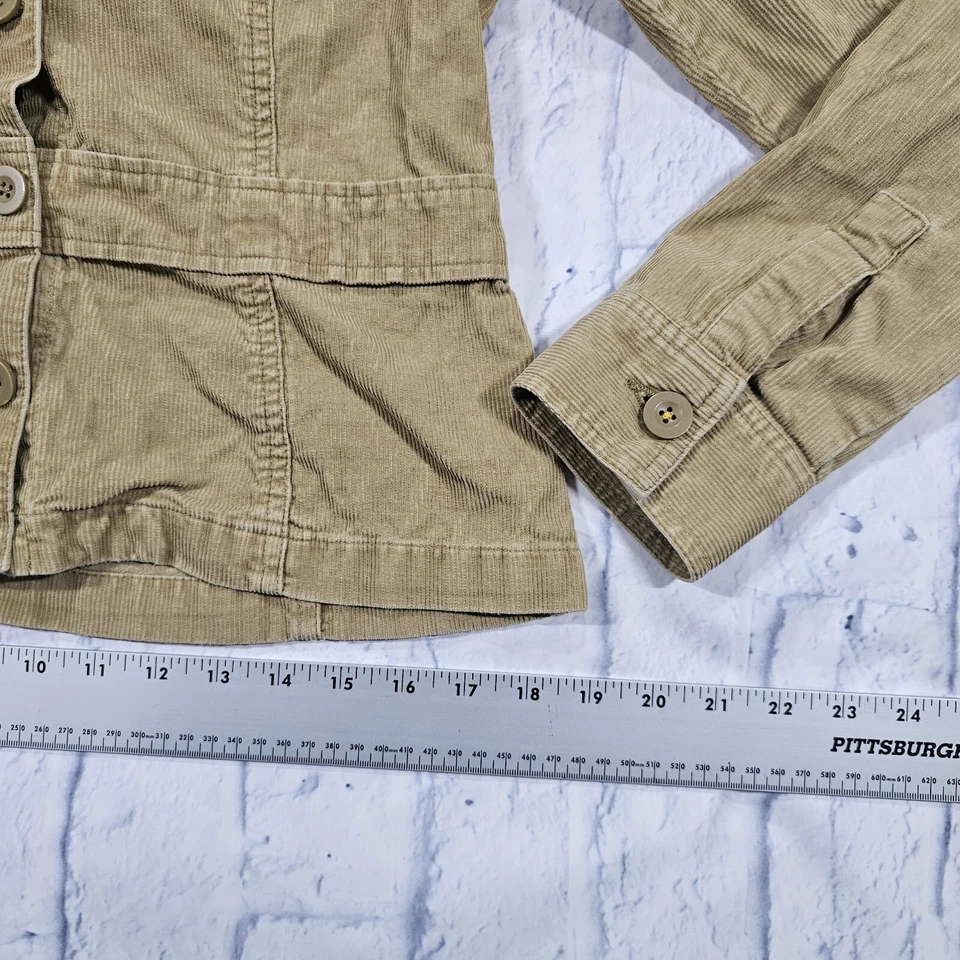 Jaqueta de veludo Old Navy feminina tamanho médio Y2K bege VINTAGE - Imagem 4 de 4