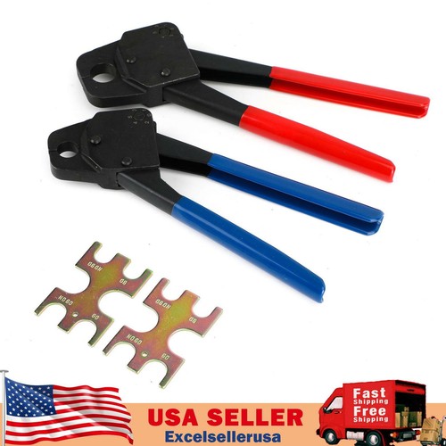 2 Pex Crimper 1/2" And 3/4" Plumbing Crimping Gonogo Set Angle Gauge Tools Combo