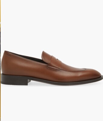 NEW Hugo Boss Men Driver Penny Loafer Leather Brown 7 8 8.5  display picture 2