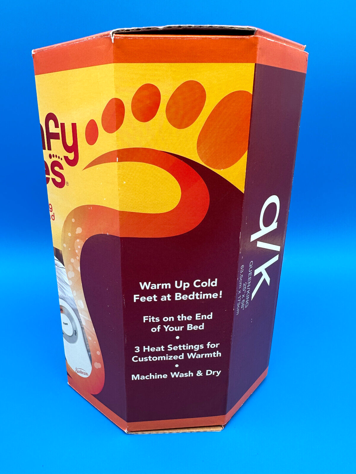 SUNBEAM COMFY TOES HEATED FOOT WARMING MATTRESS PAD QUEEN KING  25u0026#034;x68u0026#034; NEW | eBay