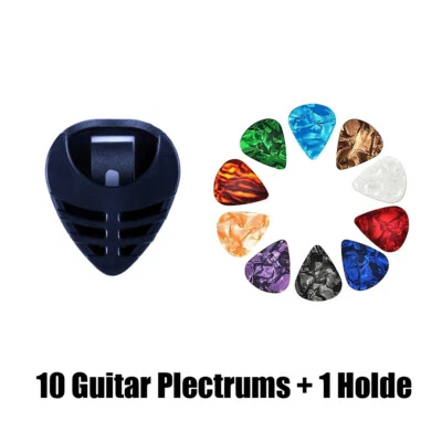 Plectrum Holder +10 Celluloid Guitar Pick /Plectrum For Acoustic Electric Guitar - Image 1 of 4