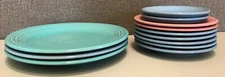 Vintage Homer Laughlin China Fiesta Plate Set Pink, Blue, Turquoise 