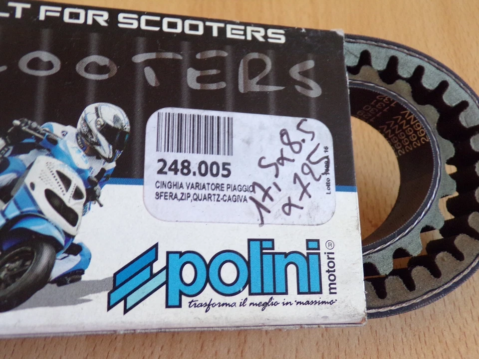 Courroie de transmission Polini pour scooter Piaggio 50 ZIP 2000 2T air 248.005 - Photo 2/3